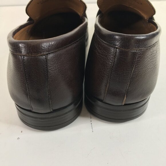 Boss Hugo Boss Portland Brown Pebbled Leather Bit Loafer Size 8 - Picture 7 of 13